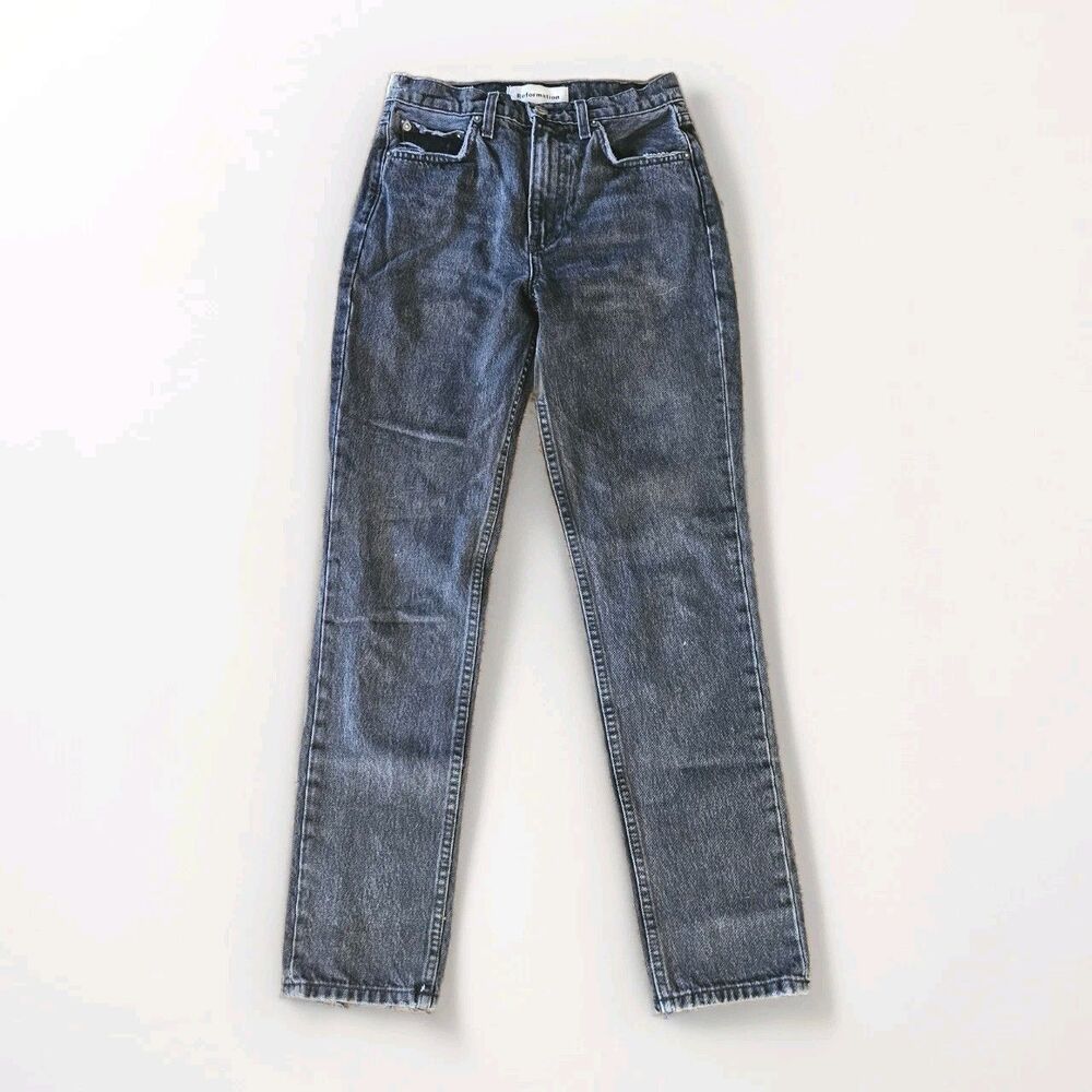 Reformation Jeans Size 25 Black Pacific Julia High Cigarette